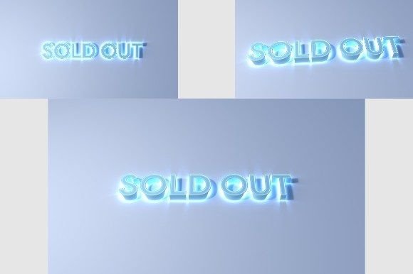 Download Sold out Text Blue Color Neon Effect JPG - Blue Collection