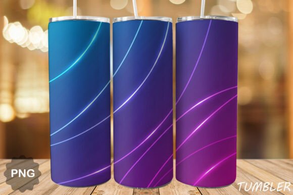 Download Purple Blue Neon Curve Tumbler Wrap - Blue Collection