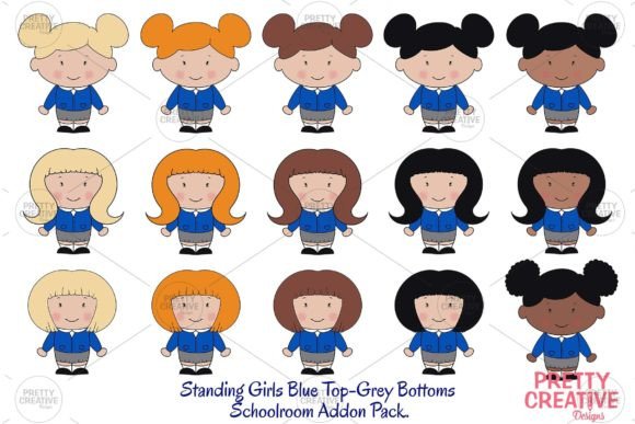 Download Schoolroom Add-on Set Blue Tops - Blue Collection