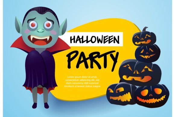 Download Halloween Party Light Blue Poster. Lette - Blue Collection