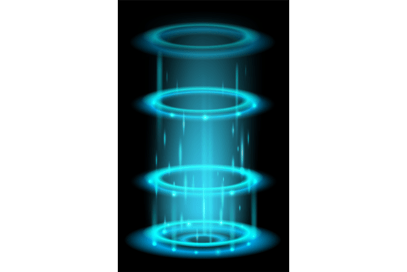 Download Blue Laser Circles. Hologram Tunnel with - Blue Collection