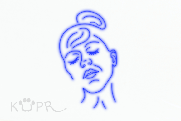 Download Blue Neon Female Face Line Art - Blue Collection