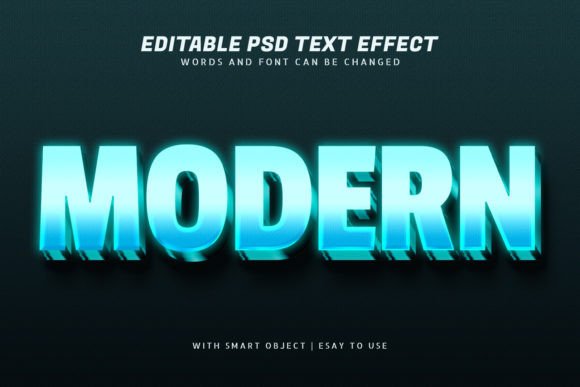 Download Modern 3d Blue Glow Text Effect Editable - Blue Collection