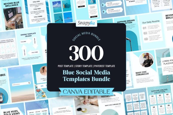 Download Blue Social Media Templates Bundle - Blue Collection