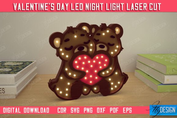 Download Valentine's Day Layered Led Lamp | Bears - Led lamp Collection