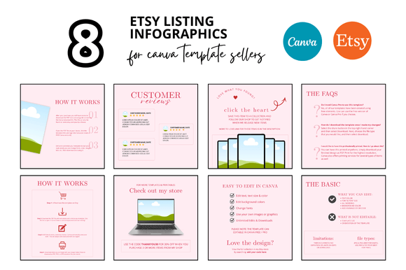 Download 8 Pink Etsy Listing Infographics - Infographics Collection