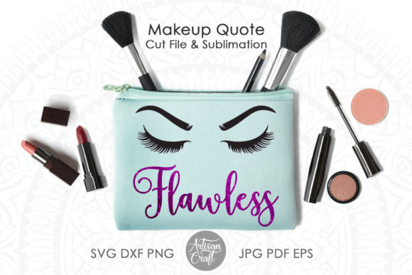 Download Flawless SVG Cut File for Makeup Bags - Bags Collection