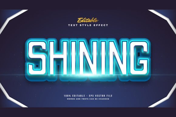 Download Bold Text Style in Blue Shining Effect - Blue Collection