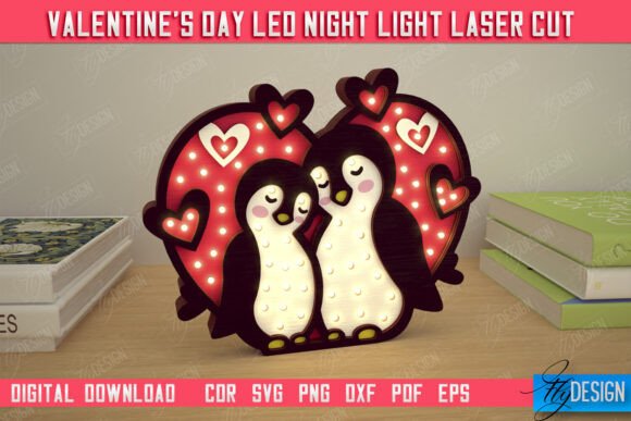 Download Valentine's Day Layered Led Lamp|Penguin - Led lamp Collection
